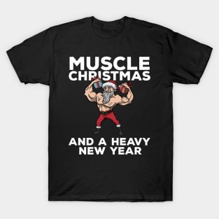 Workout Lifting Lifter Santa Claus Gym Christmas Fitness T-Shirt